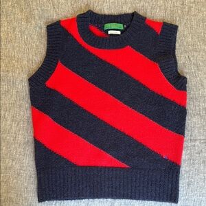 Clare V. Red and Navy Sweater Vest